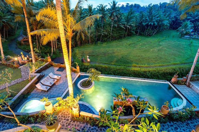 Villa View Sawah di Bali Bikin Rileks Saat Bangun Pagi Punya Kolam Renang Estetik!